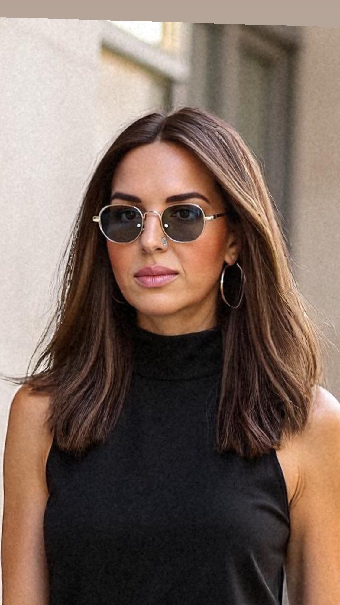 16” Lace Top Wig – Natural Dark Brown with Soft Highlights |